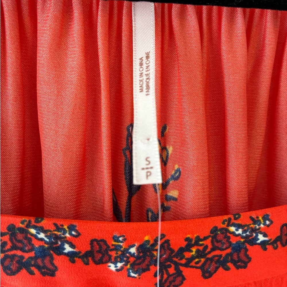 NWOT Free People Positano Floral Boho Blouse Orange Blue S - Picture 4 of 11